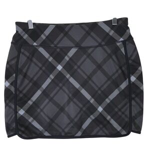 Athleta Tech Fleece‎ Lined Womens Mini Skirt Medium Plaid Layering Athleisure